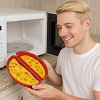 TopHomer 2 Cavity Easy Egg Breakfast Cooker, Microwave Omelet Pan and Egg Poacher - Egg Maker Easy to Use and Non-Stick Breakfast Egg Cookware (Red)