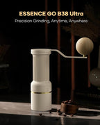 Cocinare ESSENCE GO B38 Ultra Manual Coffee Grinder – with Carrying Case Hand Grinder Capacity 30g, GhostEdge Ultra Burr & 80 Grind Settings, Perfect for Pour-over, Espresso, Cold Brew (Vintage White)