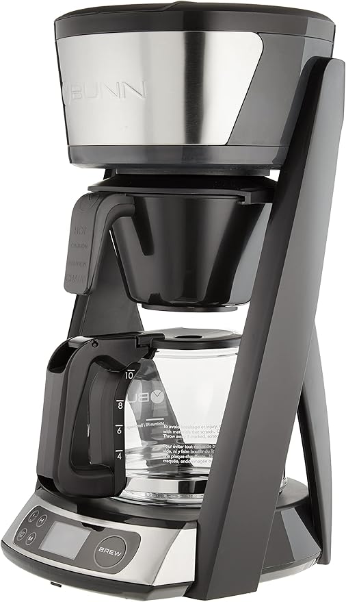 BUNN HB Heat N Brew Programmable Coffee Maker, 10 cup, Stainless Steel, 46500.0003