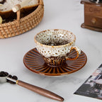 2 oz Espresso Cups Set of 2, Ceramic Cappuccino Cups with Saucers, Durable Porcelain Tea Set & Modern Coffee Cup Collection, Coffee Lover Gifts, Glazed White