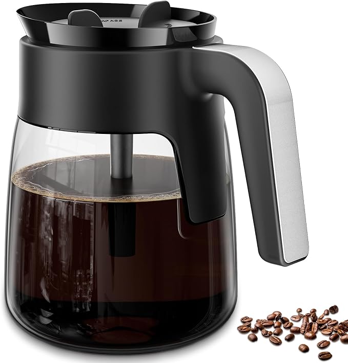 12 Cup Coffee Pot Replacement Compatible with Ninja Coffee Maker CFP101 CFP201 CFP301 CFN601 CFP307 CFN602 CM400 CM401 CF090, Glass Carafe for Ninja with Brew-Through Lid, BPA Free, Dishwasher Safe