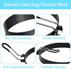 Pancake Mold, 2 Pack 8 Inch Large Stainless Steel Egg Rings With Oil Brush, Nonstick Round Griddle With Handle for Frying Eggs, Muffins, Sandwich, Burger, Burrito, Tacos, Breakfast