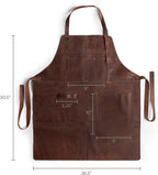 Grill Apron, Protective Clothing Cover for Cooking and Grilling, Kitchen, Heat Resistant, Fantasy Shop, Full Grain Leather, Handmade Cook Accessory, Bourbon Brown