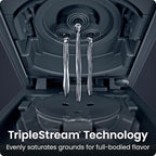 Chefman Caffeinator Single Serve Coffee Maker, Brew Kcups & Grounds, Drip Coffee Machine with Brew Strength Settings, Iced Coffee Function, 48 oz. Removable Water Reservoir