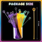Mudder 100 Pieces 9.1 Inch Christmas Swizzle Sticks Cocktail Stirrers Plastic for Bar Disposible Plastic Star Top Crystal Swizzle Sticks for Christmas Party(Four Colors)