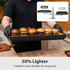 Utheer Nonstick Reversible Aluminum Ceramic Griddle 16.3" x 13", 50% Lighter 2-in-1 Flat & Ribbed Grill Griddle, Warp-Resistant, PFAS-Free,100% Recyclable Stovetop Griddle for Gas,Charcoal,Outdoor BBQ