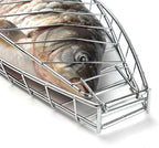 Fish Grill Basket, Stainless Steel Fish Grilling Rack For Oven With Detachable Handle , Large Whole BBQ Fish Grill Basket For Live Fish, NonStick Fish Basket for Grilling Perfect for Salmon, Veggies, And Seafood