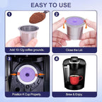 Reusable K Cups Refillable for Keurig: K Cup Reusable Coffee Pods for Keurig 1.0 & 2.0 Coffee Machine, Stainless Steel Coffee Filters - Easy to Clean,Lid-Body Tight Seals,Stratum Flow Tech