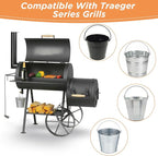 24 Pack Disposable Foil Liners & Grease Bucket Liners for Pit Boss Grills 67292 Foil, Oklahoma Joe's 9518545P06, Ironwood, Flatrock, Recteq Large Bucket etc. 6.3 x 6.0”, Disposable Drip Bucket Cup