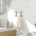 Self Adhesive Wall Hooks for Hanging: Extra Strong 13 LB, Hook for Coat, Towel in Bathrooms, Shower, Kitchen, Wall, Door Hook, Nickel Silver 12 Pack