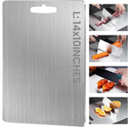 Titanium Cutting Board, 2025 Upgrade 100% Pure Titanium Cutting Boards for Kitchen,Food Grade Double Sided Cutting Mat for Meats,Fruits,Vegetables, Dishwasher Safe Chopping Boards-14"L x 10"W
