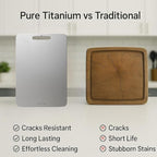100% Pure Titanium Cutting Board for kitchen, Double sided cutting board, 13.3 x 9 inches, Non-Porous Surface, Kitchen Durable Chopping Boards Perfect for Food Preb, Meat, Vegetables, Fruits