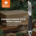 304 Stainless Steel Multi-Function Kitchen Peeler - With Solid Wood Handle, Sharp & Durable Blade, Effortlessly Peels Vegetables and Fruits, Essential Kitchen Tool