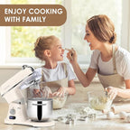 ZACME 7.4QT Household Stand Mixer 800W with CSA Certified and Aluminum Die Casting, Kitchen Electric Mixer Metal Food Mixer with Stainless Steel 7L Bowl, Dough Hook, Whisk and Beater