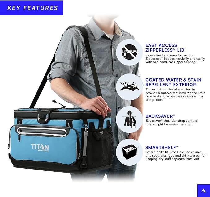 Titan by Arctic Zone 30 Can Zipperless Soft Cooler with HardBody Liner