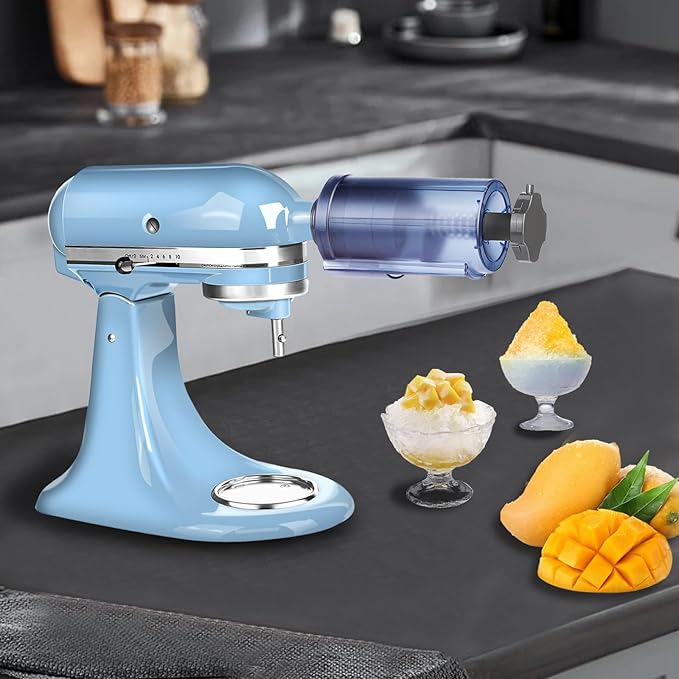 Shaved Ice Attachment for Kitchen aid Stand Mixer, Snow Cone Machine for Kitchen aid, Household Hawaii Shaved Ice Maker, 10 Ice Molds