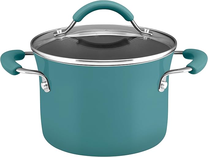 Rachael Ray Cucina Hard Porcelain Enamel Nonstick Multi-Pot / Steamer Set, 3-Quart, Agave Blue - 16799