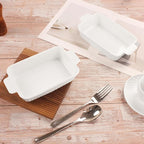 7" x 4.5" Rectangular Au Gratin Baking Dishes, Set of 2, Porcelain Baking pan Oven Safe, Roasting Lasagna Pans, for Casserole Dish, Pie Plate, Baking, scalloped, potatoes, shepherds pie