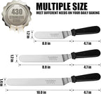 TACGEA Icing Spatula, Angled Offset Cake Spatula with 6", 8", 10" Stainless Steel Blade Set of 3