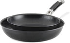 Anolon Smart Stack Hard Anodized Nonstick Frying Pan Set/ Skillet Set - 10 Inch and 12 Inch, Black