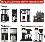 Disposable Coffee Filters #4 100 Pcs, Unbleached Cone Coffee Filters for Ninja Coffee Maker and Cuisinart Coffee Maker, 8-12 Cup