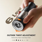 Electric Salt and Pepper Grinder Set - Rechargeable Automatic Salt and Pepper Shakers, Kitchen Appliances with External Adjustable Coarseness, Larger Hopper for Cooking, Home Gifts(2 Pack,Black/Black)