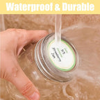 108 PCS Multicolored Mason Jar Label Stickers, Removable Waterproof & Oil Resistant, All-Purpose Adhesive Stickers for Glass Canning Jars, Spice Jars, Jam/Jelly Containers, Kitchen & Home Organization