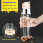 Honey Dispenser No Drip, Maple Syrup Bottle, Olive Oil Dispenser, Honey Jar with Stand, Beautiful Bottle Container, Perfect Honey Pot