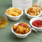 200 Count 8 oz Paper Bowls, Disposable Compostable Bowls, Heavy Duty Biodegradable Sugarcane Bagasse Bowl for Snacks, Fruits, Desserts, White