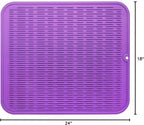 Silicone Dish Drying Mat for Multiple Usage,Easy clean,Eco-friendly,Heat-resistant Silicone Mat for Kitchen Counter or Sink,Refrigerator or Drawer Liner Purple 2XL 24 inches x 18 inches