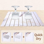 Coolcandy 24x16" Large Stone Dish Drying Mat, Quick Drying Mat Kitchen Counter, Foldable Kitchen Drying Mat, Diatomaceous Earth Stone Drying Mat, Collapsible Dish Mat Kitchen Mat For Drying