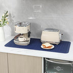 Silicone Dish Drying Mat for Multiple Usage,Easy clean,Eco-friendly,Heat-resistant Silicone Mat for Kitchen Counter or Sink,Refrigerator or Drawer Liner Navy Blue 5XL 36inches x 18inches