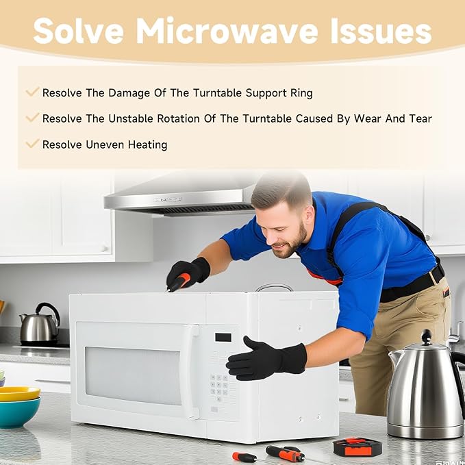 Microwave Turntable Roller Support Ring Compatible with Samsung GE Frigidaire Microwave Ovens Replace#: WB06X10625 WB06X10818 5304509438