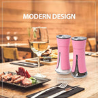 Pink Salt and Pepper Shakers by Aelga, Salt Shaker with Adjustable Pour Holes, Pink Kitchen Accessories, Decor for Kitchen,Restaurants,Camp,BBQ