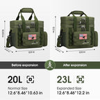 Maelstrom Tactical Lunch Box, 23 L Insulated Lunch Bag for Men, Expandable Double Deck Lunch Cooler Bag,Large Leakproof Soft Lunch Tote with Detachable MOLLE Bags, for Adult Women Work,Picnic