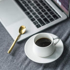 YHOSSEUN Espresso Cups Set with Saucers and Metal Stand Coffee Cup Set of 6 4 oz Cappuccino Cups Teacup for Tea Party - White