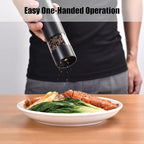 Electric Salt and Pepper Grinder Set-Rechargeable Salt and Pepper Mill Set All in One, Automatic Refillable Adjustable Coarseness Ceramic Grinder, Salt and Pepper Shakers for Kitchen Appliances