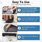 Kingbull Vacuum Sealer Machine, Dry & Moist Food Sealer with Built-in Cutter, Sous Vide & Food Storage, 10 Vacuum Seal Bags & 1 Air Suction Hose, Black