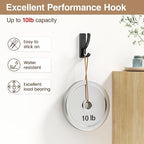 Adhesive Wall Hooks for Towels Coats - Stick On Hooks Hanging Heavy Duty (13lb), Metal Hook for Door, Bathroom, Dorm, Closet - Hanger for Purse, Bag, Robe,Backpack - No Damage to Wall - Black 4 Pack