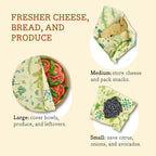 Bee's Wrap Vegan Beeswax Wraps for Food - Vegan Herb Garden 3 Pack (S, M, L) Made in USA Reusable & Organic Food Wraps, Sandwich Wrap & Bowl Covers - Eco Alternative to Aluminum Foil & Plastic Wrap