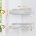 Magnetic Spice Rack for Refrigerator, Kitchen Organizer and Storage Shelf, Wood White(4 Pack)