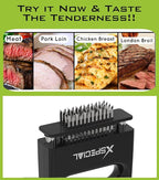 Mini-Deluxe Meat Tenderizer Tool 48 Blade Stainless Steel, Kitchen Cooking Gadgets Tools with Ultra Sharp Needle That Makes Steak & Chicken Tender - No More Hammer, Meat Pounder Or Mallet