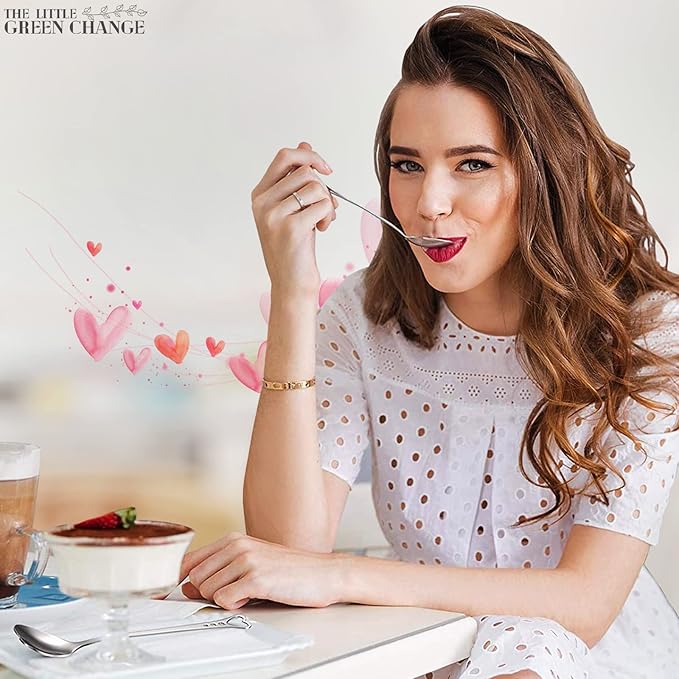 5.6'' Set of 6 Heart Spoons, Heart Shaped Spoons Stainless Steel – Cute Spoon and Functional for Hot Cocoa Bars, Tea Bags, or Cocktail Mixing – Easy to Clean and Spill-Free Use