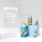 Felli Flip Tite Acrylic Food Storage Container with Lid 6” XL Air Tight Ring Seal Flip Top, Plastic Kitchen Baking Canister for 5 lb Flour Sugar Rice Protein Powder Pantry Organizer (Nest-M, White)