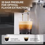 Espresso Machine 20 Bar, Brush Stainless Steel Espresso Maker with Milk Frother Steam Wand, 1400W Espresso Coffee Machine with 1.8L Removable Water Tank for Latte, Cappuccino,Machiato