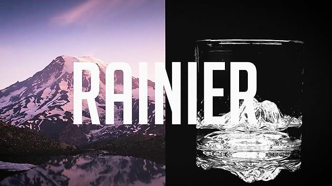 LIITON Mount Rainier Heavy Crystal Whiskey Glasses Gift Set of 2, Thick Freezable Bourbon Glass 1lb Each, Premium Whiskey Gifts for Men, Frozen Crystal Chills Cocktails, 10 oz