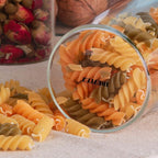 Glass Storage Jars Set of 2(25oz/750ml) with Airtight Seal Wooden Lid Stackable Kitchen Canisters for Candy, Coffee Bean Cookie, Rice, Sugar, Flour, Pasta, Nuts, Coffee