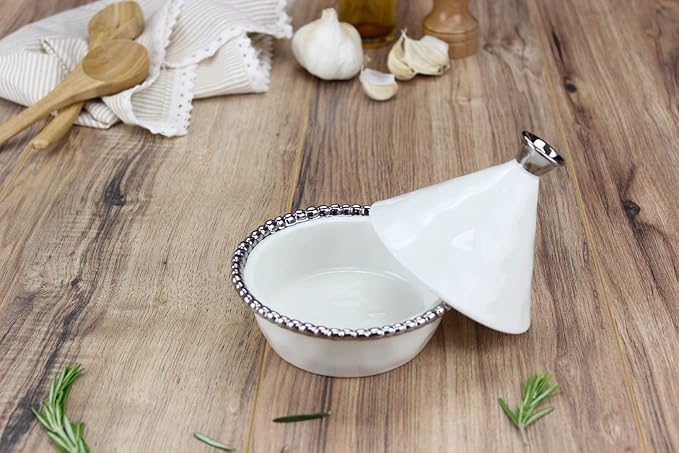 Pampa Bay Salerno Titanium-Plated Porcelain Tagine, 5 x 5in