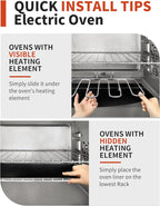 Oven Liners for Bottom of Oven - 2 Pack Large Heavy Duty Oven Mats, 17"x 25" Reusable Matt Liner for Electric, Gas, Toaster Ovens & Grills, BPA & PFOA Free, Kitchen Essentials, Black