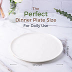 LERATIO Dinner Plates,10.5 inch Ceramic Plates Set of 6,Porcelain Plates for kitchen with Wavy Edge,Microwave & Dishwasher & Oven Safe,Light Weight & Scratch Resistant Sevring Dish-White